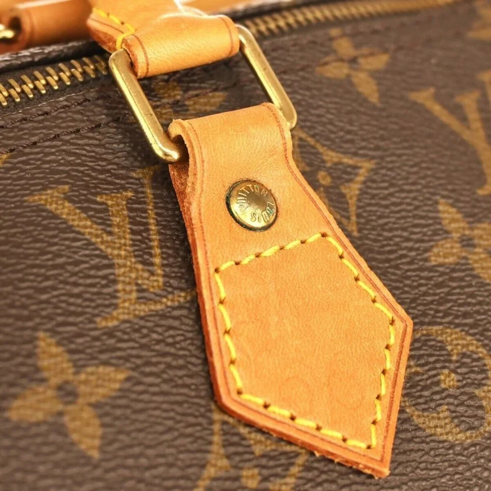 Authentic LOUIS VUITTON Speedy Travel Hand Bag Monogram Leather Brown - Picture 8 of 16